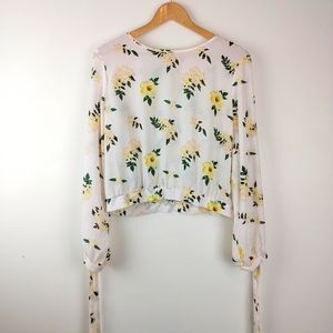 ARDENE | Sheer Floral Long Sleeve Blouse
